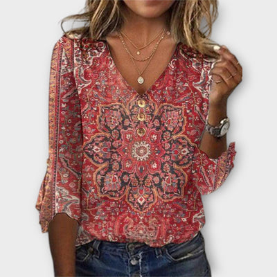 Amelia™ Blouse met Vintage Print