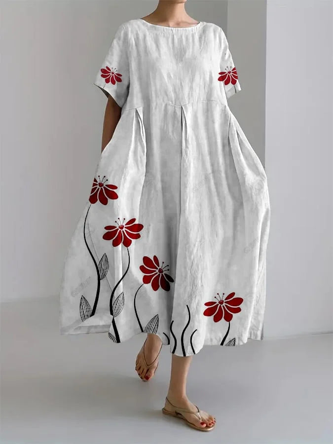 LAMYA - BOTANISCHE DRUK LOS KLEID