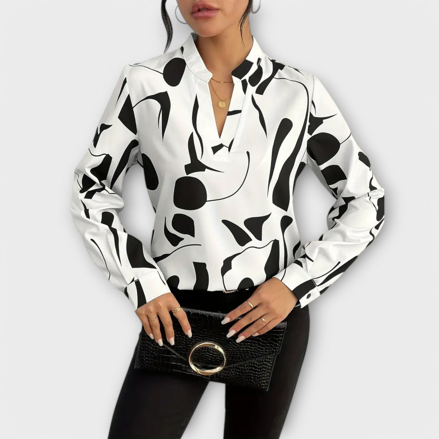 Celine™ Elegante Blouse Met Ontwerp