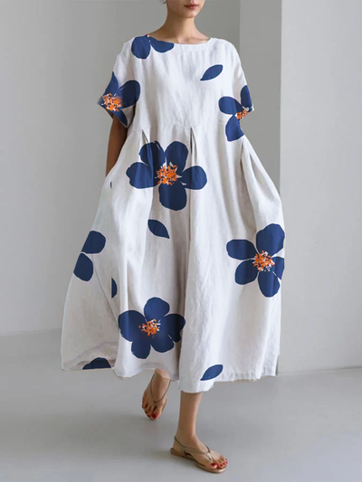 NORA - JURK MET BLOEMENPATROON EN RONDE HALS