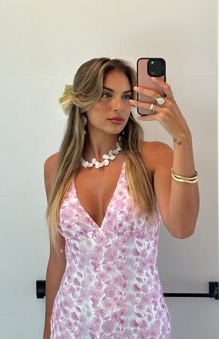 Farida - Roze Kanten Maxikleed