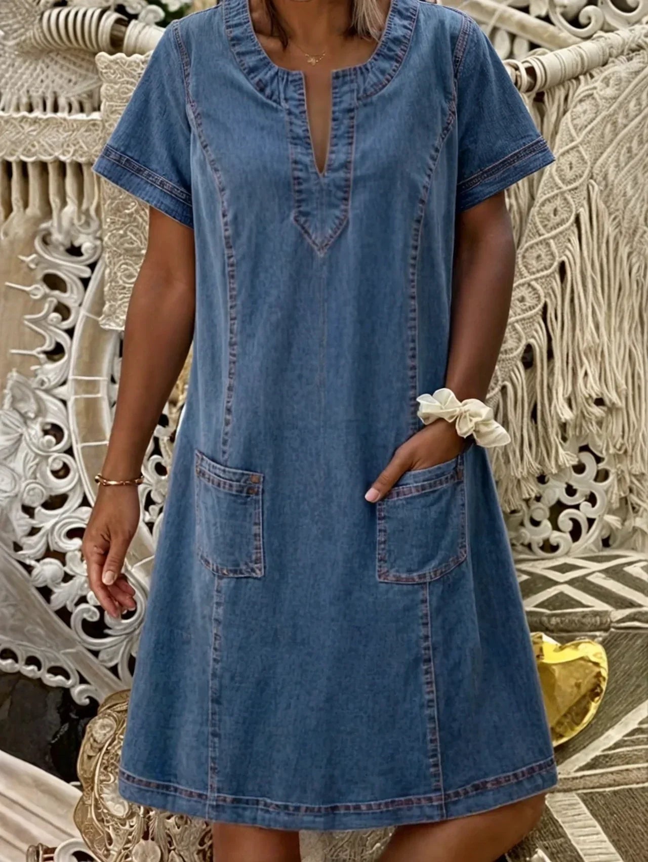 Raquel™ | Jeans-Tuniekjurk met Zakken