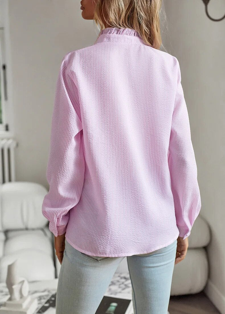Mila - Rimpel Lange Mouwen Blouse
