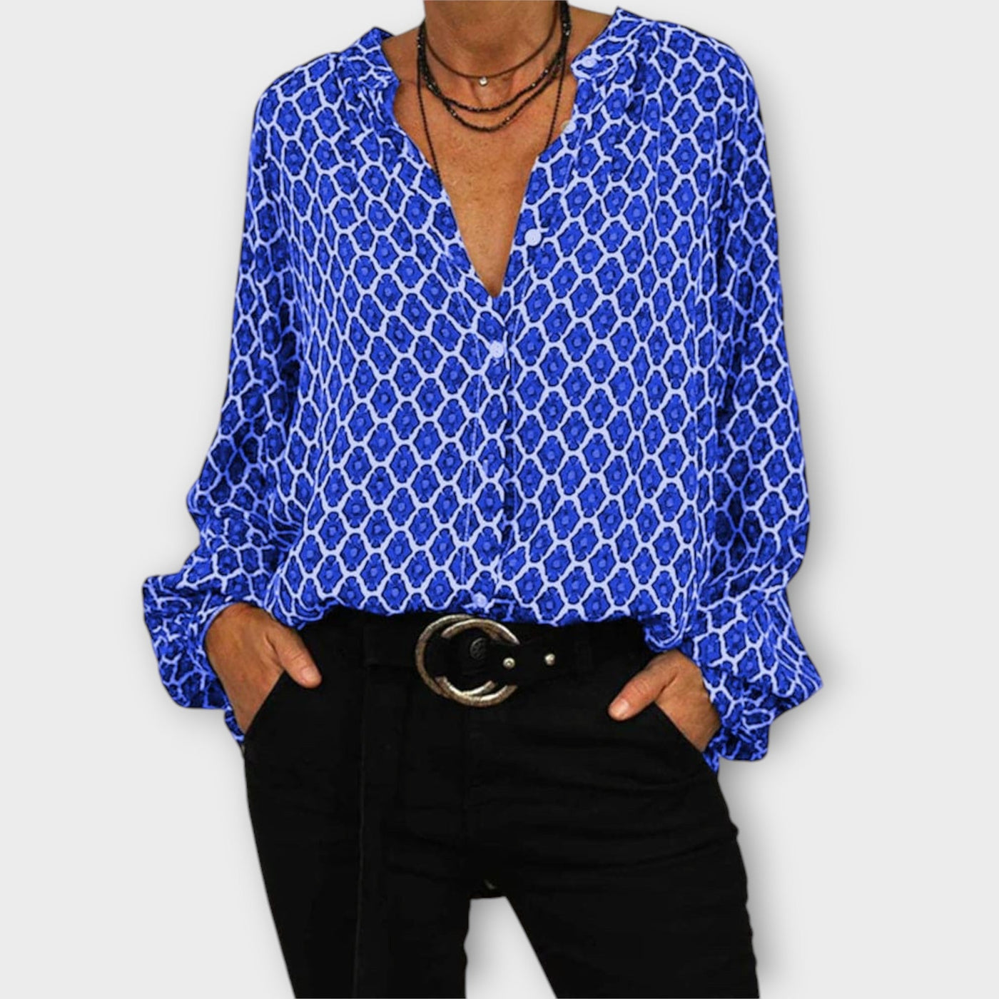 Elena™ Geometrische Print Blouse
