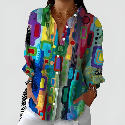 Ava™ blouse met geometrisch patroon