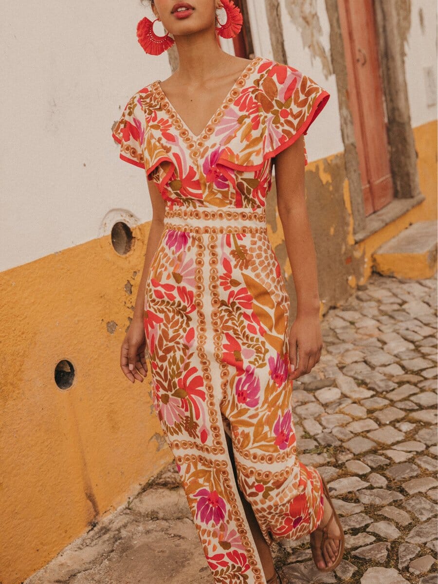 Olivia - Kleurrijke Maxi-jurk