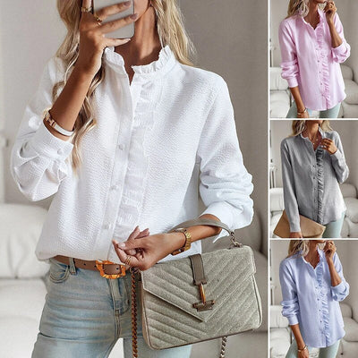 Mila - Rimpel Lange Mouwen Blouse