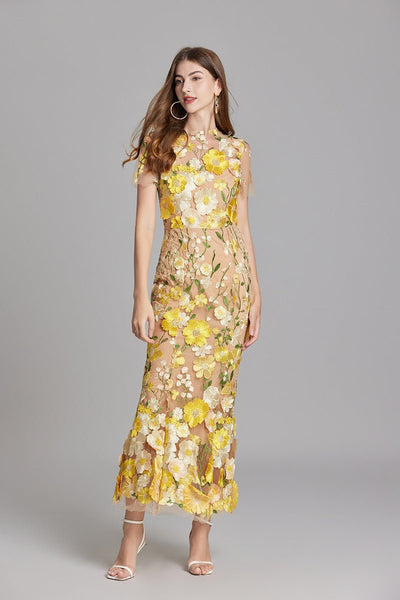 Sophia - Elegante Bloemenjurk in Midi-Stijl