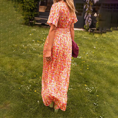 Seraphina™ | Gebloemd Maxikleed met Flattermouwen