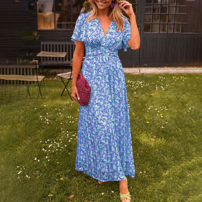 Seraphina™ | Gebloemd Maxikleed met Flattermouwen