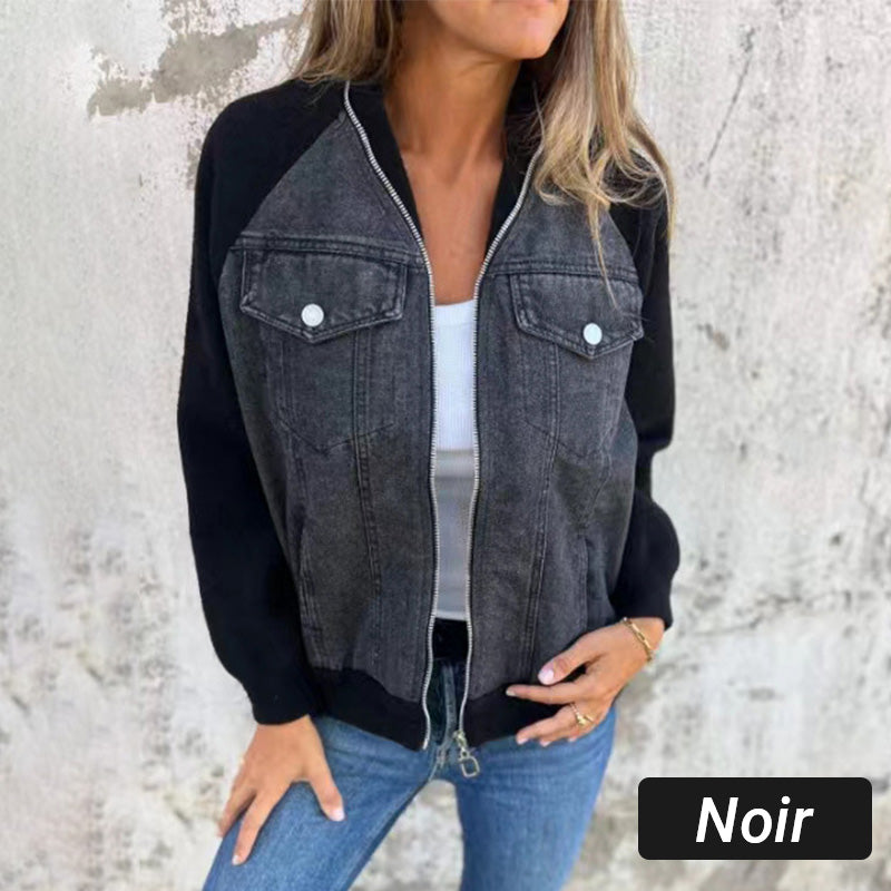 Karin™ | Modieuze patchwork denimjack, jouw nieuwe favoriet!