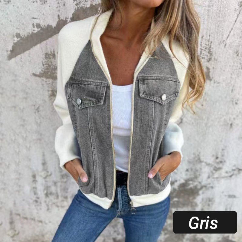 Karin™ | Modieuze patchwork denimjack, jouw nieuwe favoriet!