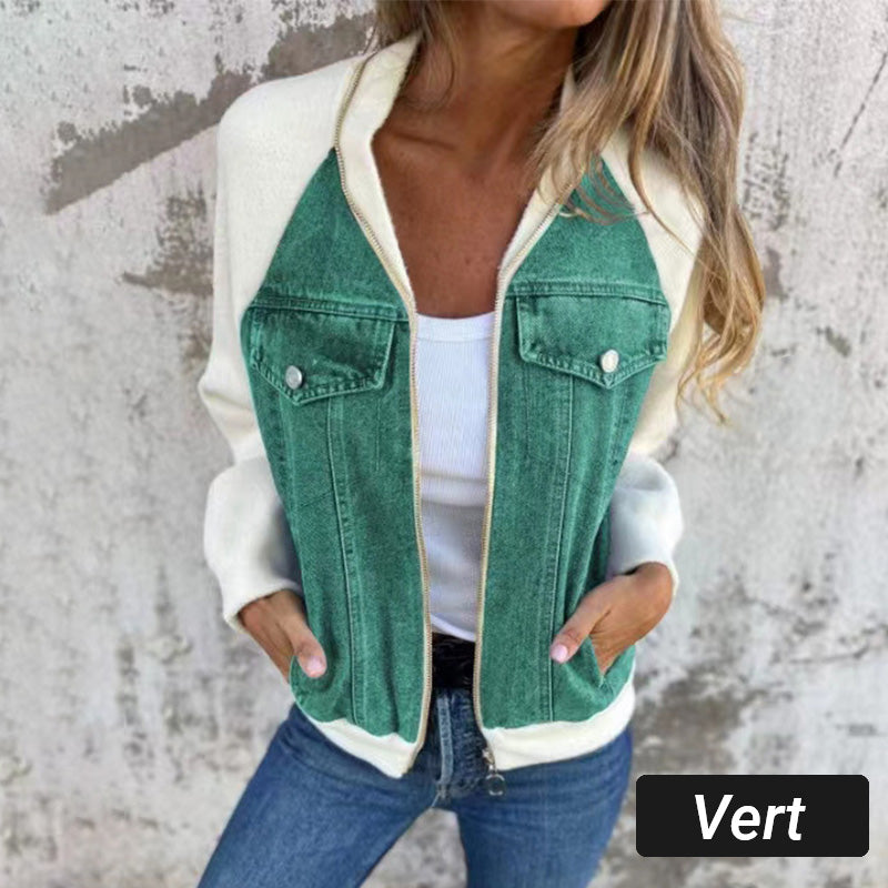 Karin™ | Modieuze patchwork denimjack, jouw nieuwe favoriet!
