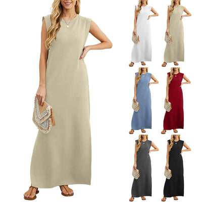Therese™ | Mouwloze Maxijurk in Minimalistische Stijl