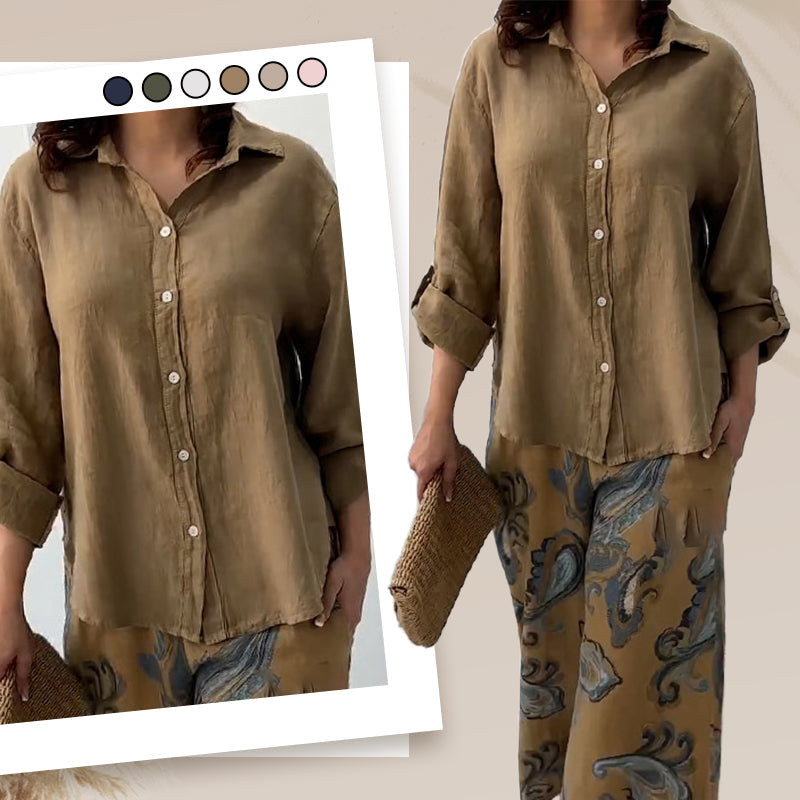 Helena™ - Comfortabele Blouse & Hoge Taille 2-Piece Set
