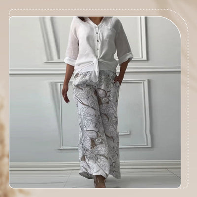 Helena™ - Comfortabele Blouse & Hoge Taille 2-Piece Set