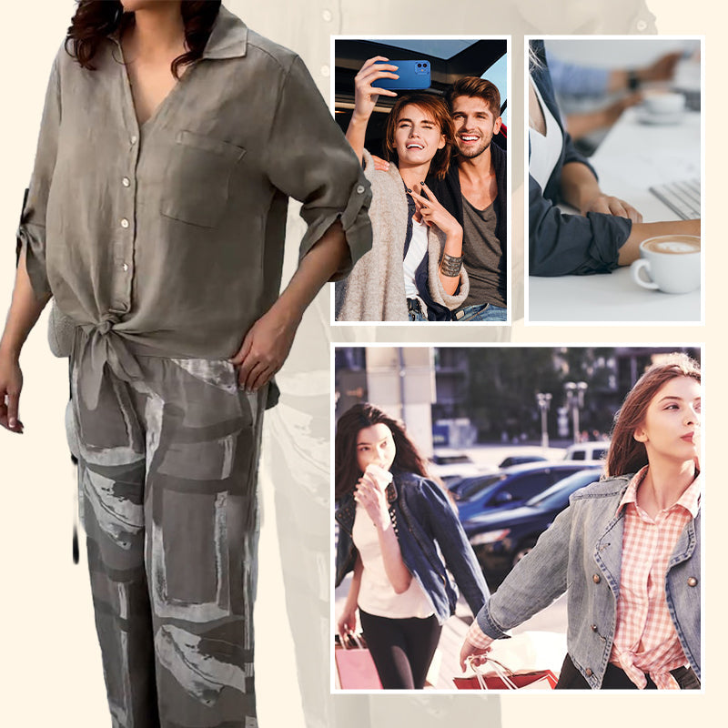 Helena™ - Comfortabele Blouse & Hoge Taille 2-Piece Set