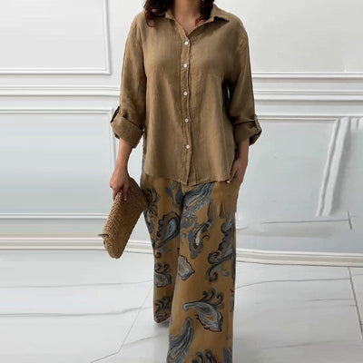 Helena™ - Comfortabele Blouse & Hoge Taille 2-Piece Set
