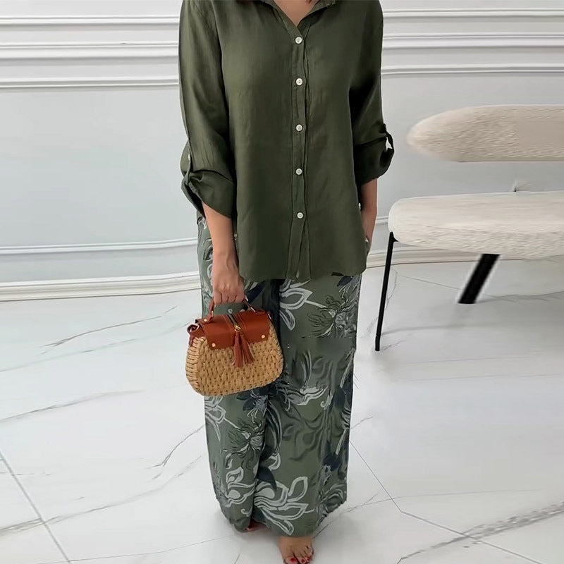 Helena™ - Comfortabele Blouse & Hoge Taille 2-Piece Set