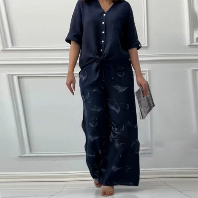 Helena™ - Comfortabele Blouse & Hoge Taille 2-Piece Set