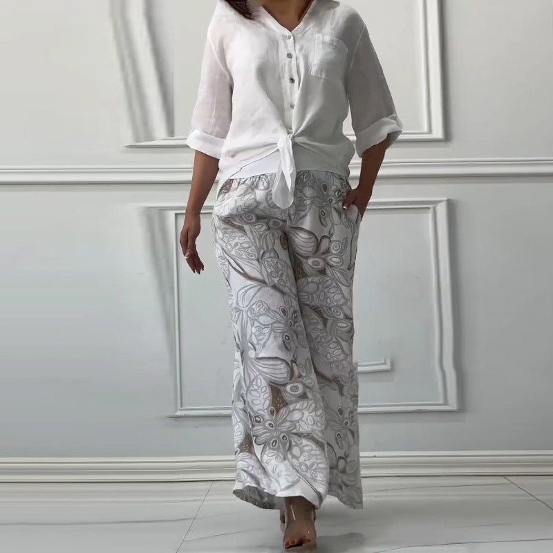 Helena™ - Comfortabele Blouse & Hoge Taille 2-Piece Set