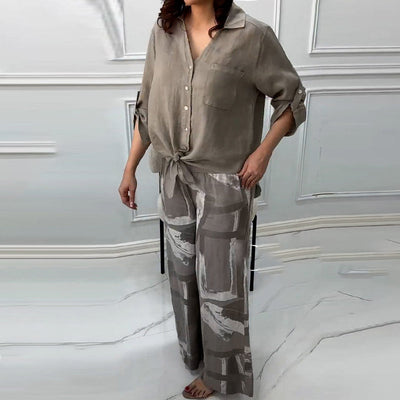 Helena™ - Comfortabele Blouse & Hoge Taille 2-Piece Set