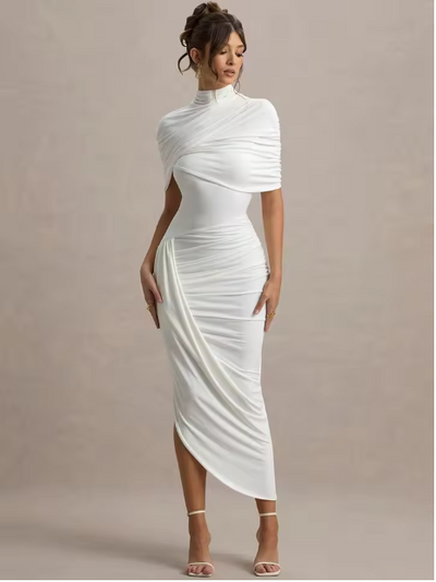 Taylor - Asymmetrische, Gedraaide Cape Maxikleed