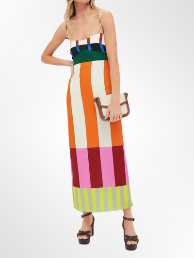 Elsa - Lange multicolor jurk
