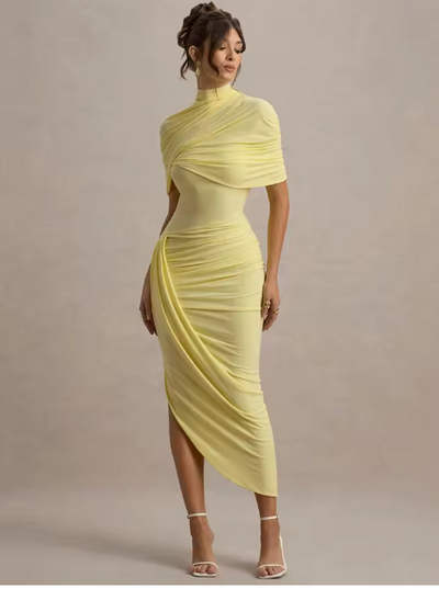 Taylor - Asymmetrische, Gedraaide Cape Maxikleed